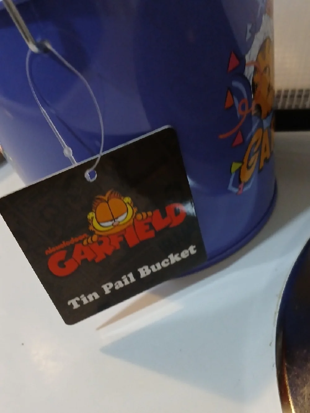 Garfield Purple Tin Pail Bucket with Handle - Licensed Party Favor
